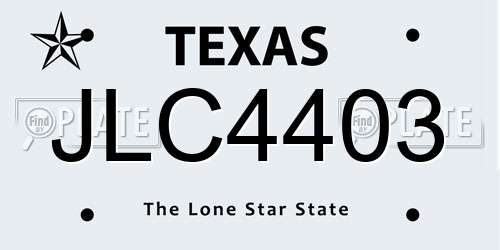 JLC4403 Texas License Plate