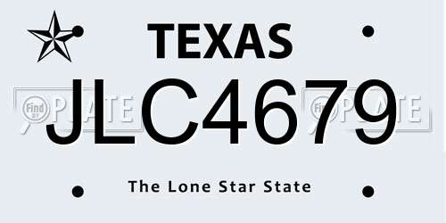 JLC4679 Texas License Plate