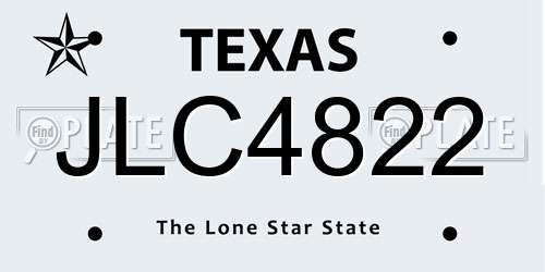 JLC4822 Texas License Plate