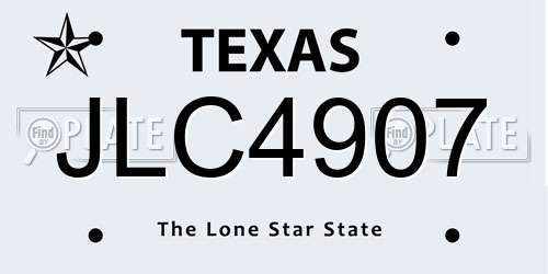 JLC4907 Texas License Plate