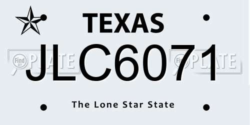 JLC6071 Texas License Plate