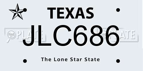 JLC686 Texas License Plate