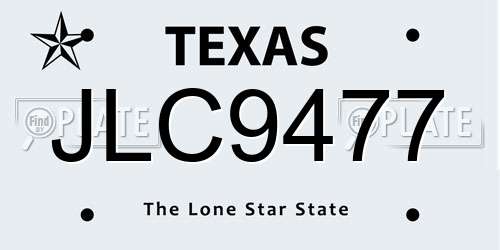 JLC9477 Texas License Plate
