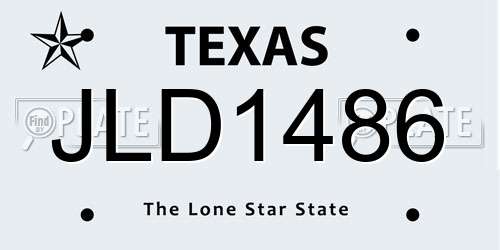 JLD1486 Texas License Plate