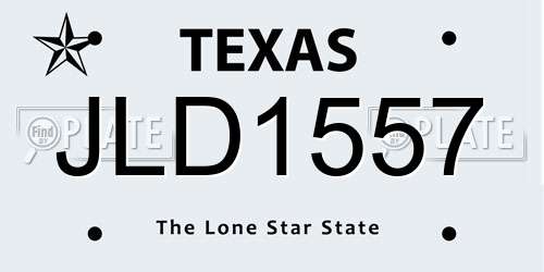 JLD1557 Texas License Plate