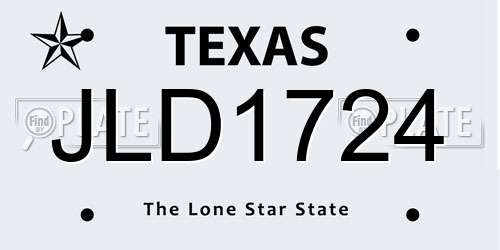 JLD1724 Texas License Plate