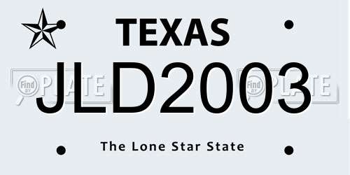 JLD2003 Texas License Plate