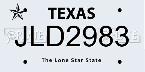 JLD2983 Texas License Plate