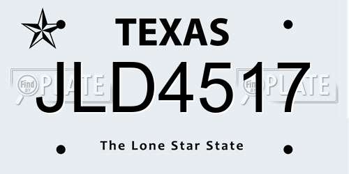 JLD4517 Texas License Plate