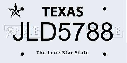 JLD5788 Texas License Plate