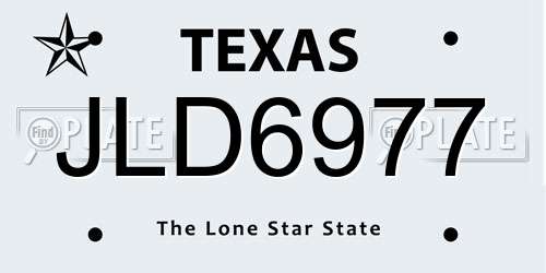 JLD6977 Texas License Plate