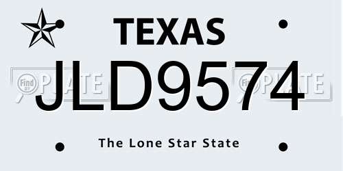JLD9574 Texas License Plate