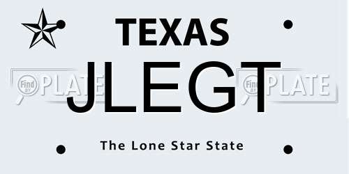 JLEGT Texas License Plate