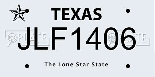 JLF1406 Texas License Plate