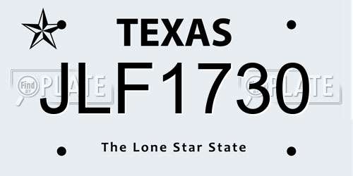 JLF1730 Texas License Plate