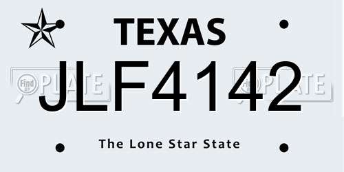 JLF4142 Texas License Plate
