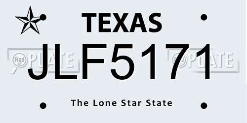 JLF5171 Texas License Plate