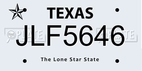 JLF5646 Texas License Plate
