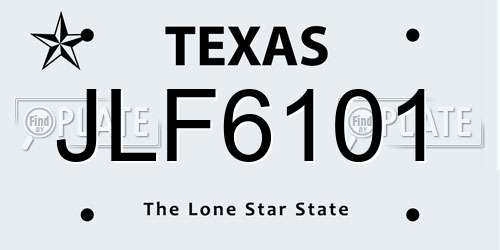 JLF6101 Texas License Plate
