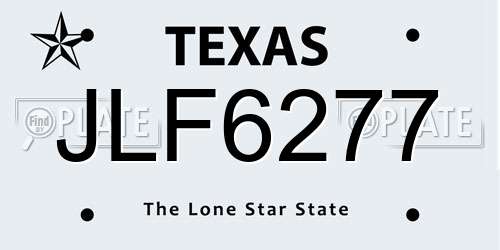 JLF6277 Texas License Plate