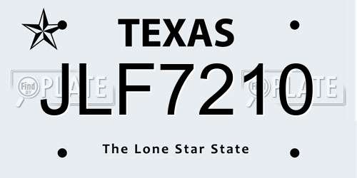 JLF7210 Texas License Plate
