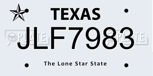 JLF7983 Texas License Plate