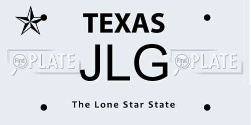 JLG Texas License Plate