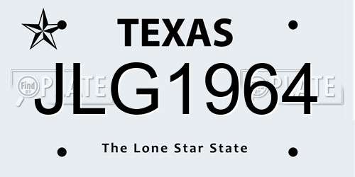 JLG1964 Texas License Plate