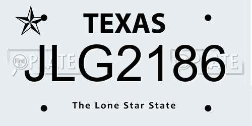 JLG2186 Texas License Plate