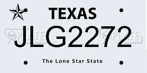 JLG2272 Texas License Plate