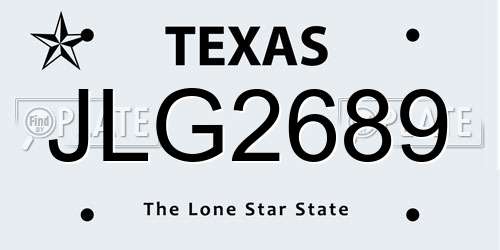 JLG2689 Texas License Plate