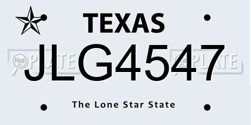 JLG4547 Texas License Plate