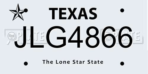 JLG4866 Texas License Plate