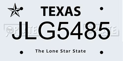 JLG5485 Texas License Plate