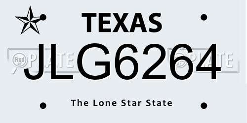 JLG6264 Texas License Plate