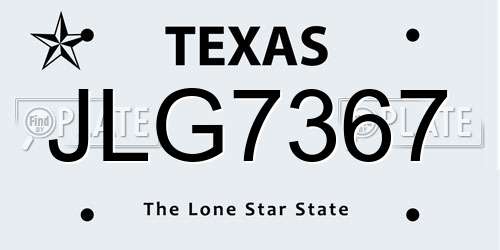 JLG7367 Texas License Plate