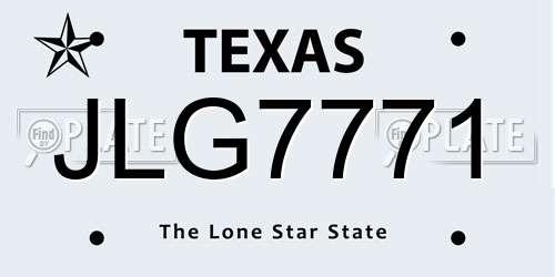 JLG7771 Texas License Plate
