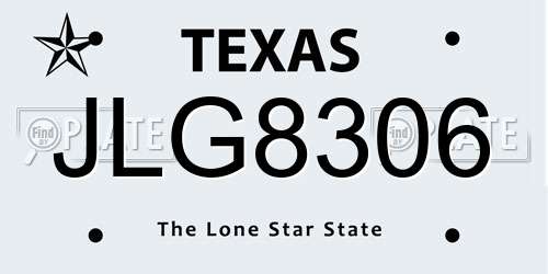 JLG8306 Texas License Plate