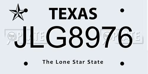 JLG8976 Texas License Plate