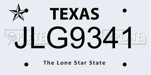 JLG9341 Texas License Plate