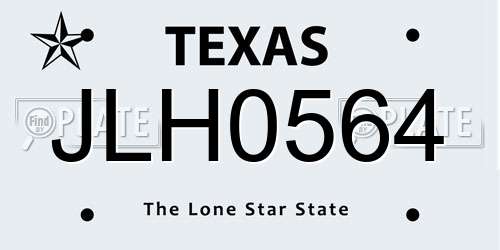 JLH0564 Texas License Plate