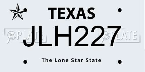 JLH227 Texas License Plate