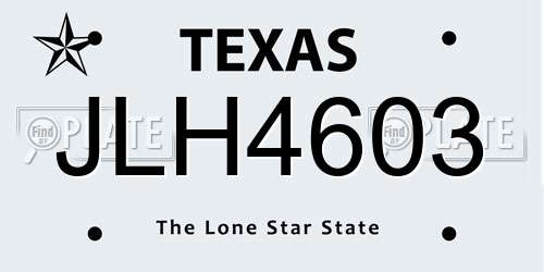 JLH4603 Texas License Plate