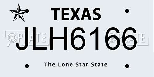 JLH6166 Texas License Plate