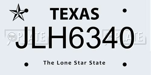 JLH6340 Texas License Plate