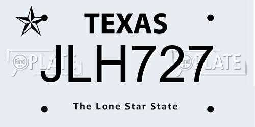 JLH727 Texas License Plate