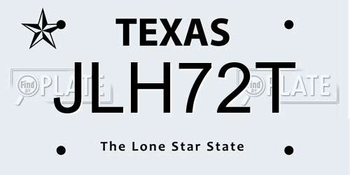 JLH72T Texas License Plate