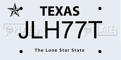 JLH77T Texas License Plate