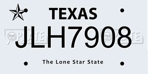 JLH7908 Texas License Plate
