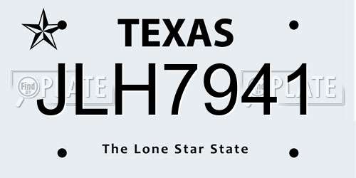 JLH7941 Texas License Plate